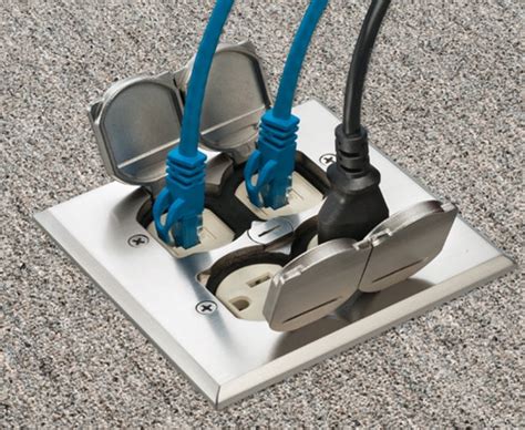 Low Voltage and Power Outlet Floor Box Kit Combo